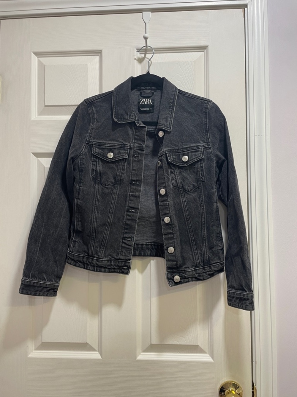 Zara Black Washed Denim Jacket - Women's Trucker